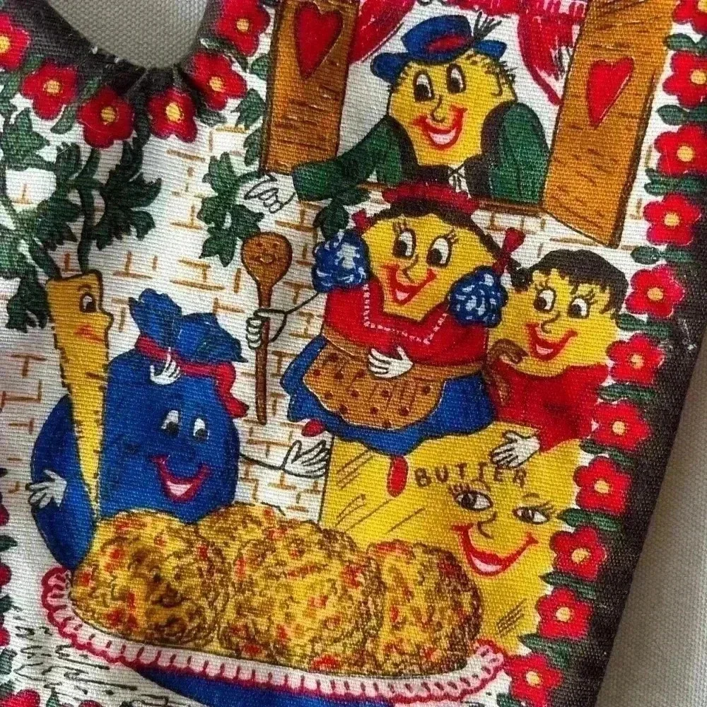 Vintage KOLF Austria Folk Art Oven Mitt German Antique Knödel Recipe
